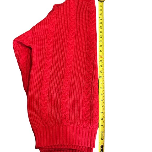 Sweater Vintage Red Cable Knit Sweater (Made in Northern Mariana Islands) - Picture 13 of 14